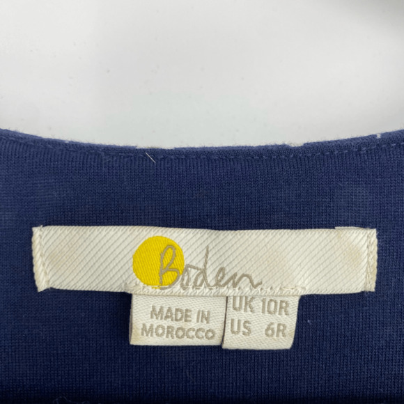 Boden Michaela Knit Jersey Dress Size 6 Daisy Floral Print Ruffles V-neck Casual - Picture 5 of 11